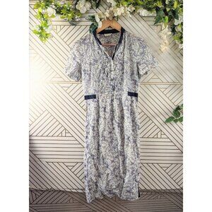 Boy. Band Of Outsiders Women's Blue Silk Floral Midi Dress Size 2 READ
